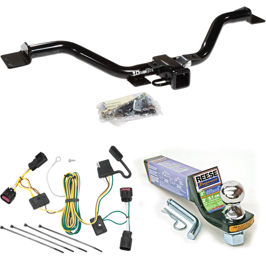 Se adapta al paquete de enganche de remolque Chevrolet Traverse 2009-2012 con cableado plano de 4 + kit de montaje de bola de inicio con caída de 2" y bola de 1-7/8" de Draw-Tite