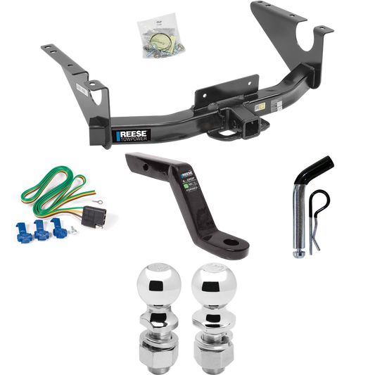 Fits 2011-2018 RAM 1500 Trailer Hitch Tow PKG w/ 4-Flat Wiring Harness + Ball Mount w/ 6" Drop + Pin/Clip + 2" Ball + 2-5/16" Ball By Reese Towpower