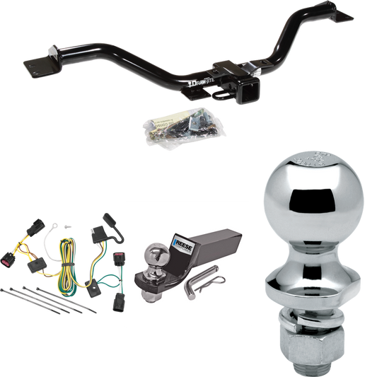 Fits 2009-2012 Chevrolet Traverse Trailer Hitch Tow PKG w/ 4-Flat Wiring + Starter Kit Ball Mount w/ 2" Drop & 2" Ball + 1-7/8" Ball By Draw-Tite