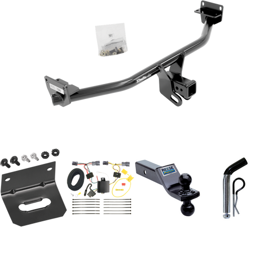 Fits 2016-2018 Hyundai Tucson Trailer Hitch Tow PKG w/ 4-Flat Wiring Harness + Dual Ball Ball Mount 1-7/8" & 2" Trailer Balls + Pin/Clip + Wiring Bracket By Draw-Tite