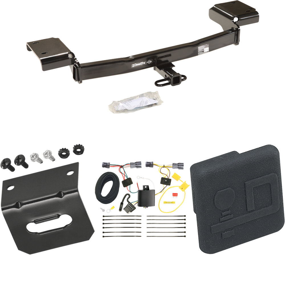 Fits 2010-2015 Hyundai Tucson Trailer Hitch Tow PKG w/ 4-Flat Wiring Harness + Hitch Cover By Draw-Tite