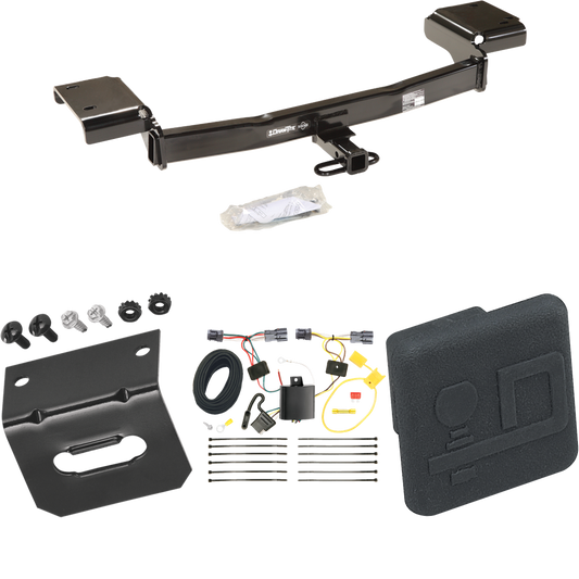 Fits 2010-2015 Hyundai Tucson Trailer Hitch Tow PKG w/ 4-Flat Wiring Harness + Hitch Cover By Draw-Tite