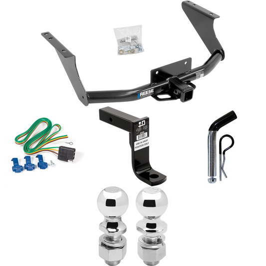 Fits 2019-2023 RAM 1500 Classic Trailer Hitch Tow PKG w/ 4-Flat Wiring Harness + Ball Mount w/ 8" Drop + Pin/Clip + 2" Ball + 2-5/16" Ball By Reese Towpower