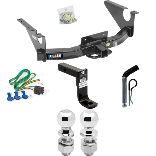 Fits 2019-2023 RAM 1500 Classic Trailer Hitch Tow PKG w/ 4-Flat Wiring Harness + Ball Mount w/ 8" Drop + Pin/Clip + 2" Ball + 2-5/16" Ball By Reese Towpower