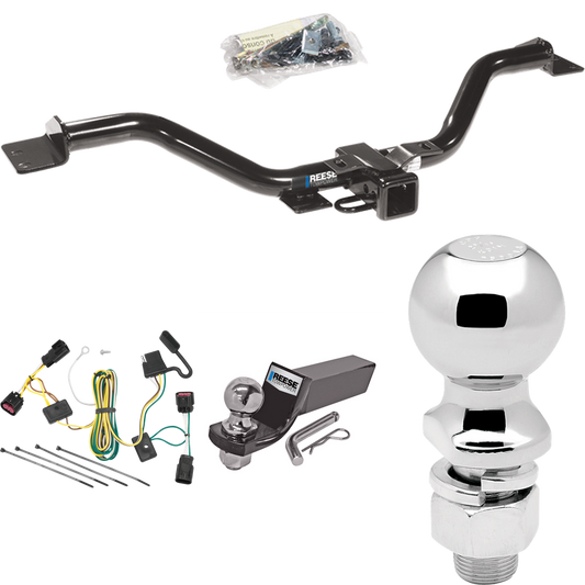 Fits 2008-2012 Buick Enclave Trailer Hitch Tow PKG w/ 4-Flat Wiring + Starter Kit Ball Mount w/ 2" Drop & 2" Ball + 2-5/16" Ball By Reese Towpower