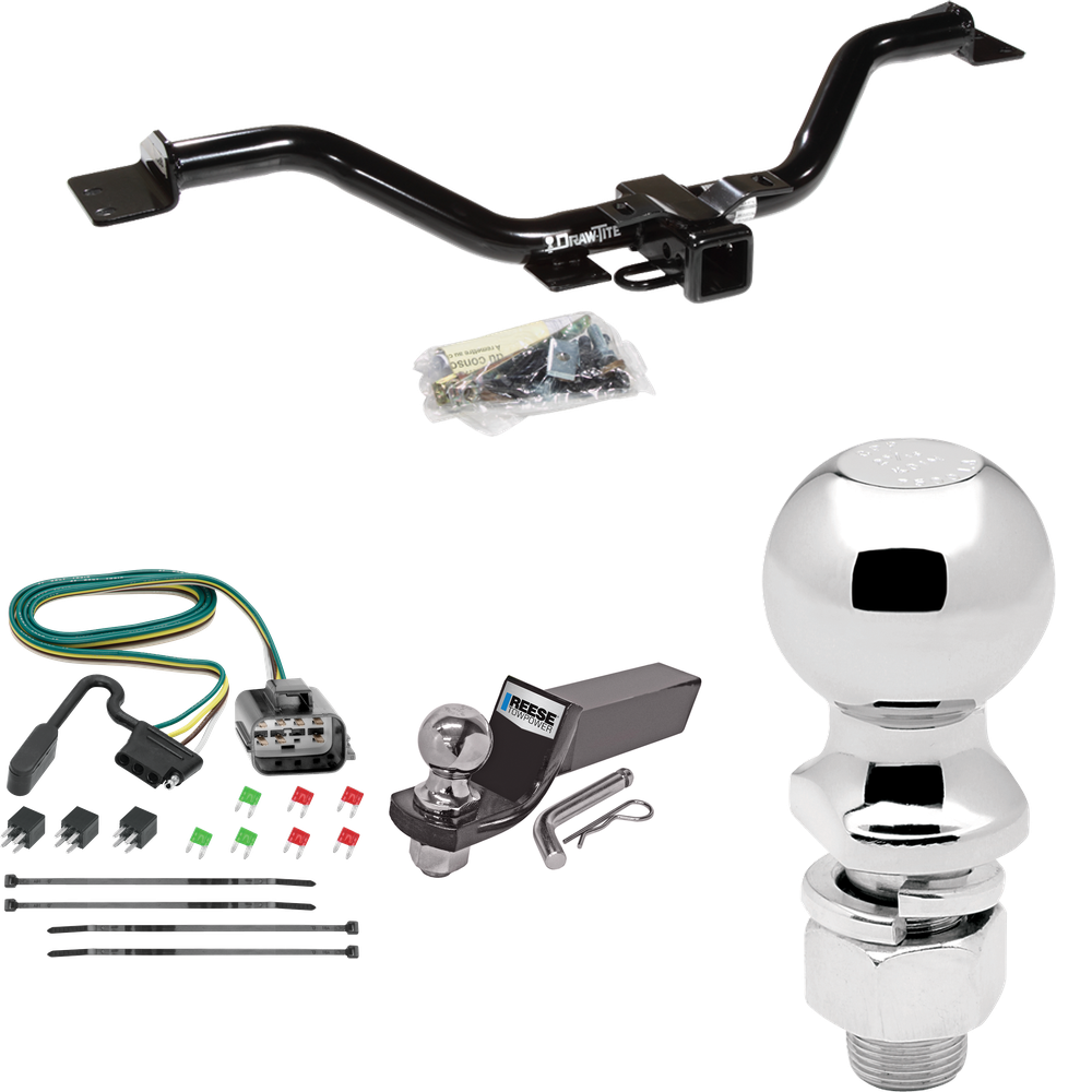 Fits 2013-2017 Chevrolet Traverse Trailer Hitch Tow PKG w/ 4-Flat Wiring + Starter Kit Ball Mount w/ 2" Drop & 2" Ball + 2-5/16" Ball By Draw-Tite