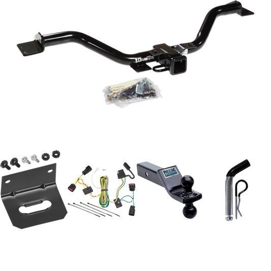 Fits 2009-2012 Chevrolet Traverse Trailer Hitch Tow PKG w/ 4-Flat Wiring Harness + Dual Ball Ball Mount 1-7/8" & 2" Trailer Balls + Pin/Clip + Wiring Bracket By Draw-Tite