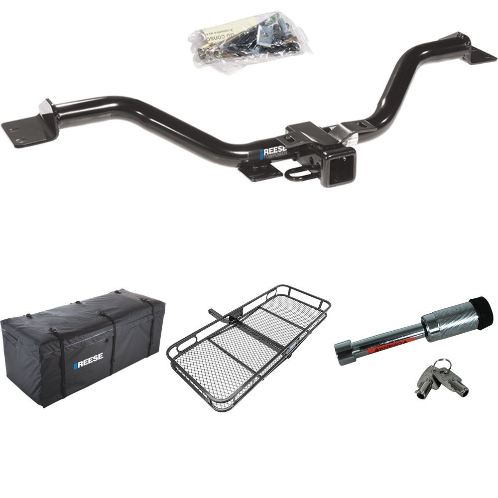 Fits 2007-2016 GMC Acadia Trailer Hitch Tow PKG w/ 60" x 24" Cargo Carrier + Cargo Bag + Hitch Lock By Reese Towpower