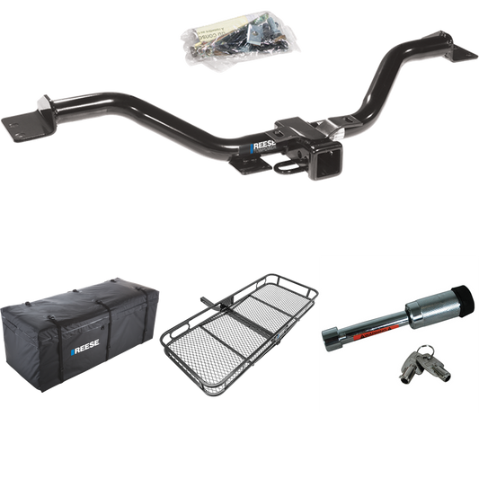 Fits 2007-2016 GMC Acadia Trailer Hitch Tow PKG w/ 60" x 24" Cargo Carrier + Cargo Bag + Hitch Lock By Reese Towpower