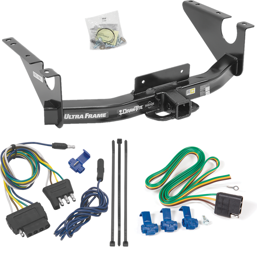 Fits 2011-2018 RAM 1500 Trailer Hitch Tow PKG w/ 5-Flat Wiring Harness By Draw-Tite