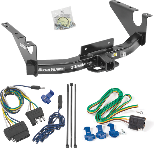 Fits 2011-2018 RAM 1500 Trailer Hitch Tow PKG w/ 5-Flat Wiring Harness By Draw-Tite