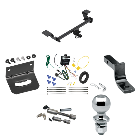 Fits 2020-2022 Toyota Prius Trailer Hitch Tow PKG w/ 4-Flat Wiring Harness + Draw-Bar + 2" Ball + Wiring Bracket + Dual Hitch & Coupler Locks (Excludes: w/Plug-In Model Models) By Reese Towpower