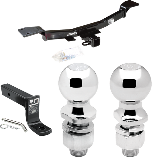 Se adapta al paquete de enganche de remolque Hyundai Tucson 2005-2009 con soporte de bola con caída de 4" + bola de 2" + bola de 2-5/16" de Draw-Tite