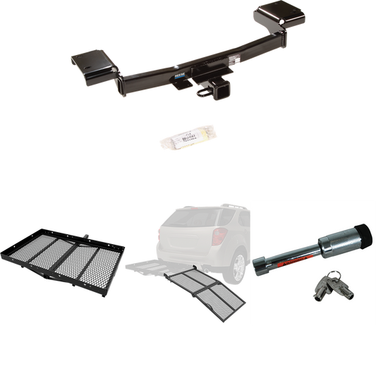 Fits 2010-2015 Hyundai Tucson Trailer Hitch Tow PKG w/ Cargo Carrier + Bi-Fold Ramp + Hitch Lock By Reese Towpower