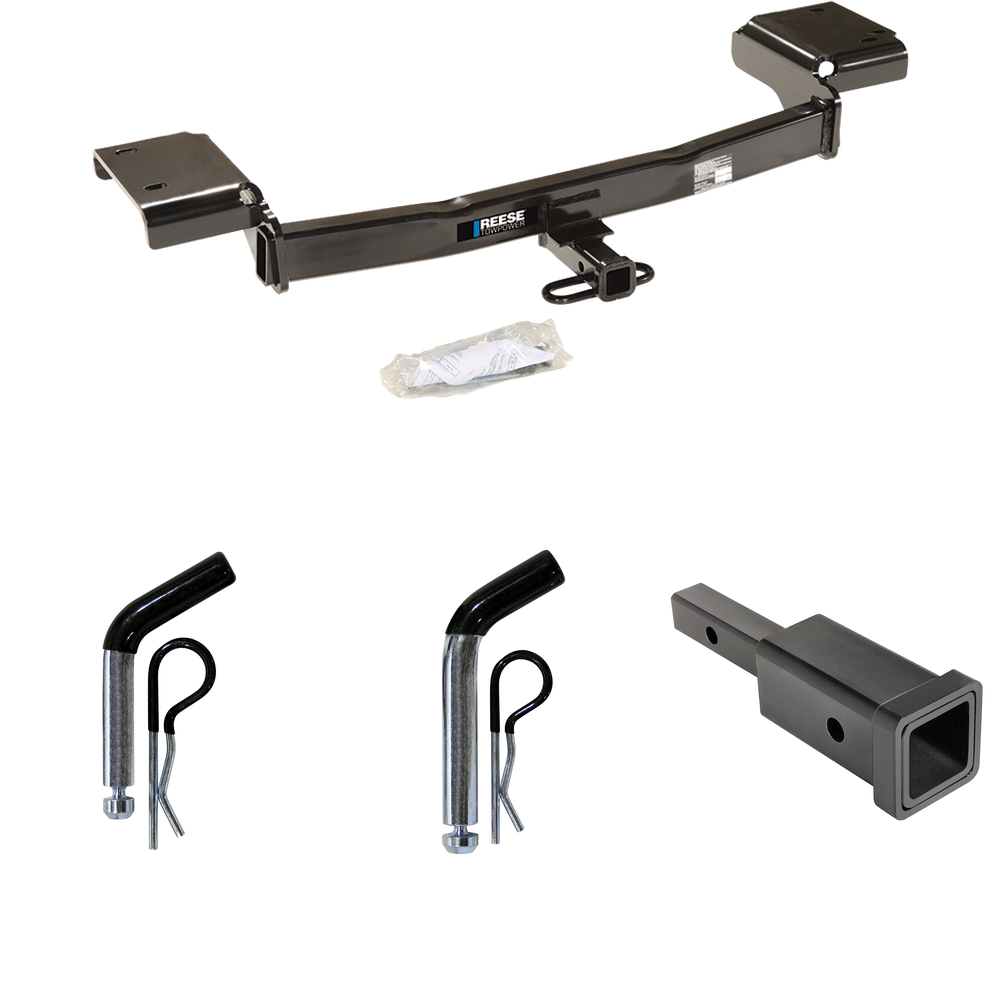 Se adapta al paquete de enganche de remolque Hyundai Tucson 2010-2015 con adaptador de enganche, receptor de 1-1/4" a 2" + pasador y clip de 1/2" + pasador y clip de 5/8" de Reese Towpower