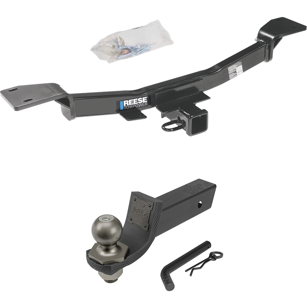 Fits 2005-2009 Hyundai Tucson Trailer Hitch Tow PKG + Interlock Tactical Starter Kit w/ 2" Drop & 2" Ball By Reese Towpower