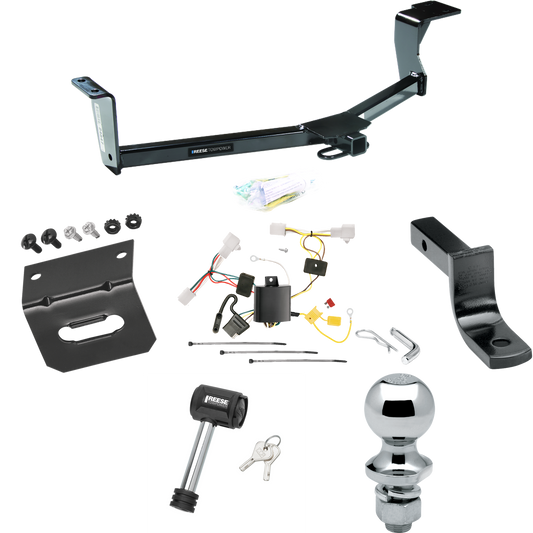 Se adapta al paquete de remolque con enganche para remolque Toyota Prius 2010-2023 con arnés de cableado de 4 planos + barra de tracción + bola de 1-7/8" + soporte de cableado + bloqueo de enganche (excluye: con modelos enchufables) de Reese Towpower