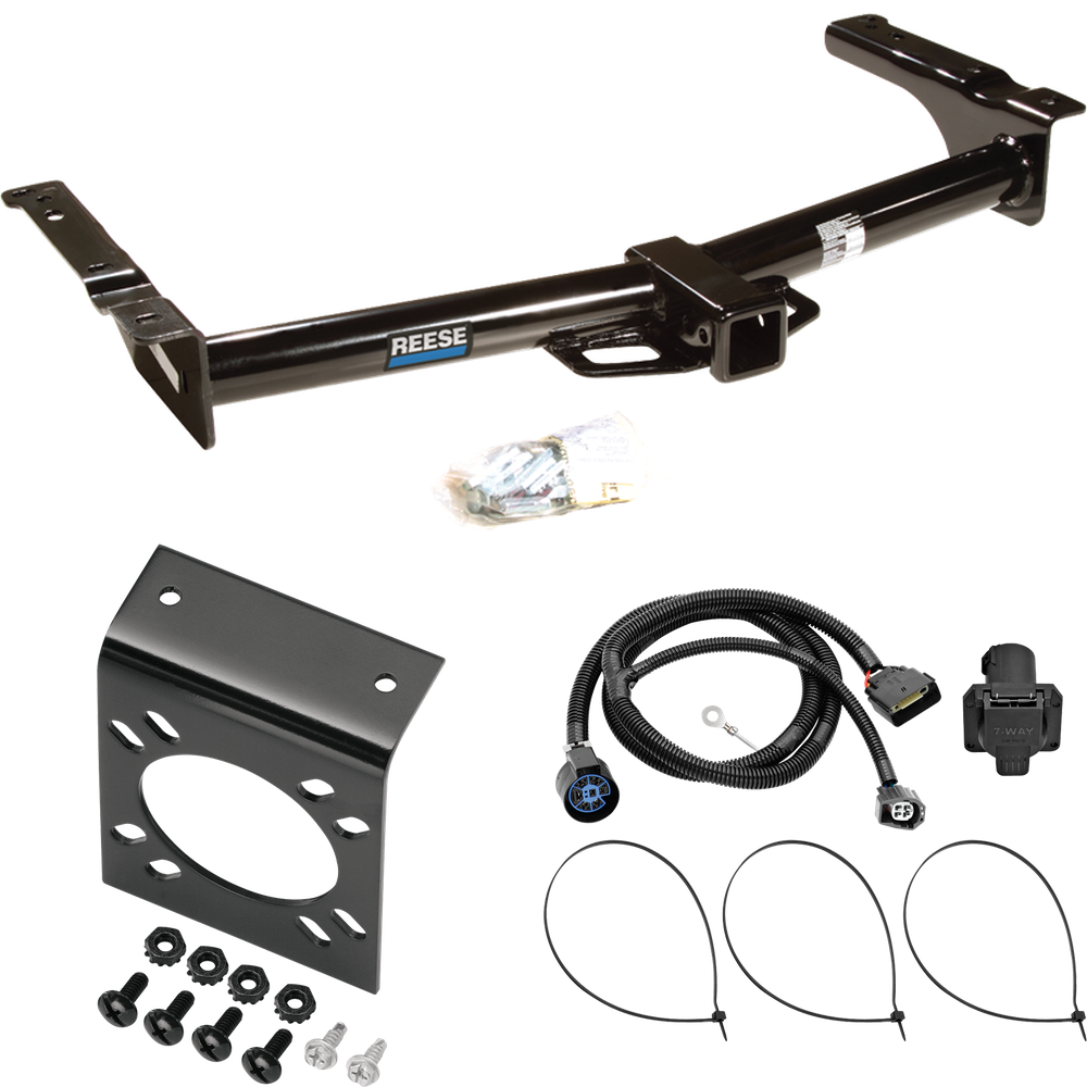 Fits 2009-2012 Ford E-350 Econoline Super Duty Trailer Hitch Tow PKG w/ 7-Way RV Wiring (For (Prepped Class II Tow Package) Models) By Reese Towpower