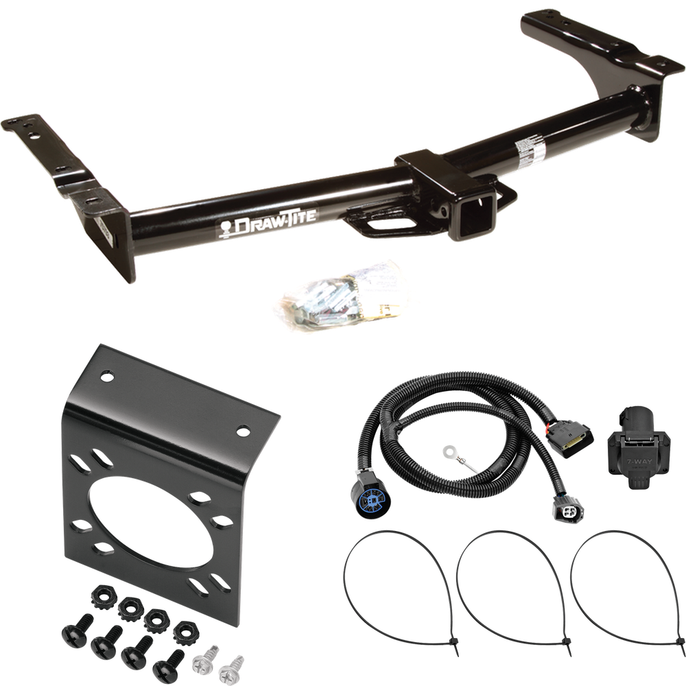 Fits 2009-2012 Ford E-250 Econoline Trailer Hitch Tow PKG w/ 7-Way RV Wiring (For (Prepped Class II Tow Package) Models) By Draw-Tite