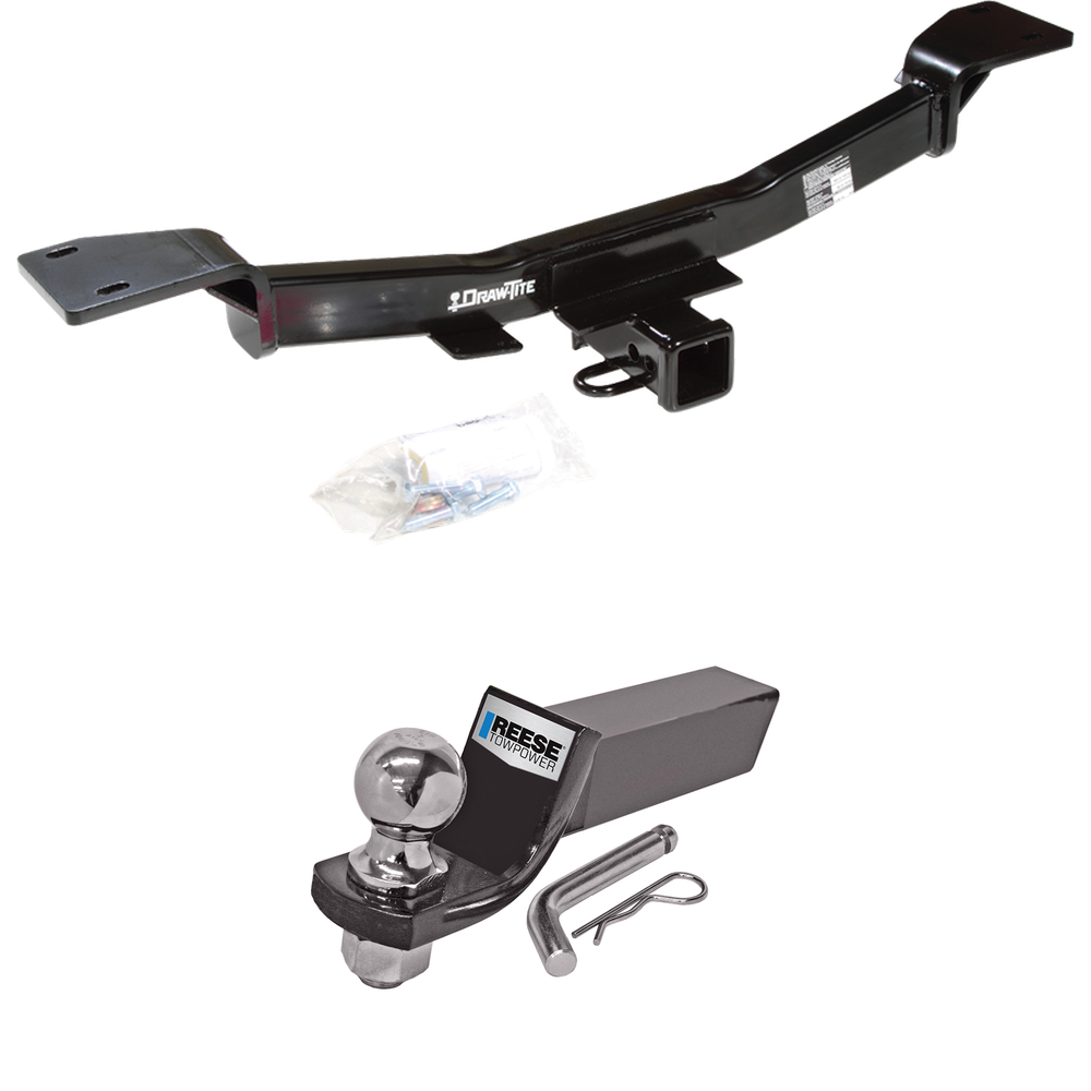 Fits 2005-2010 KIA Sportage Trailer Hitch Tow PKG w/ Starter Kit Ball Mount w/ 2" Drop & 2" Ball (For I4 Engine Models) By Draw-Tite