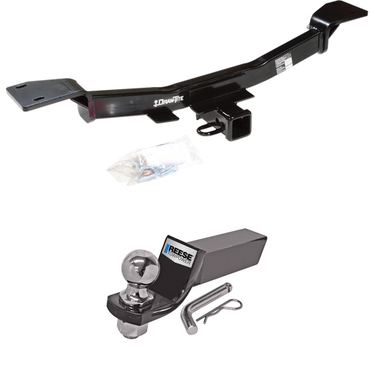 Fits 2005-2010 KIA Sportage Trailer Hitch Tow PKG w/ Starter Kit Ball Mount w/ 2" Drop & 2" Ball (For I4 Engine Models) By Draw-Tite