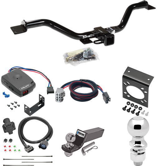 Se adapta al paquete de enganche de remolque GMC Acadia Limited 2017-2017 con control de freno piloto serie Pro + adaptador BC Plug &amp; Play + cableado RV de 7 vías + soporte de bola y caída de 2" y 2-5/16" de Draw-Tite