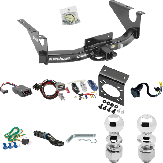 Fits 2013-2014 RAM 1500 Trailer Hitch Tow PKG w/ Tekonsha Brakeman IV Brake Control + Plug & Play BC Adapter + 7-Way RV Wiring + 2" & 2-5/16" Ball & Drop Mount By Draw-Tite