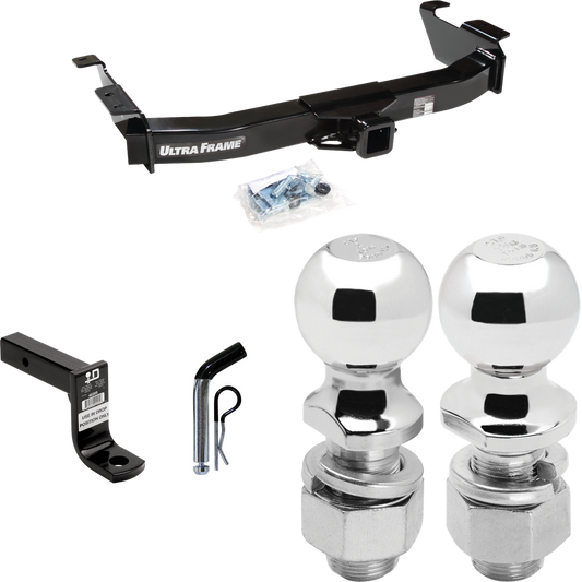 Fits 2000-2014 Ford E-150 Econoline Trailer Hitch Tow PKG w/ Ball Mount w/ 6" Drop + Pin/Clip + 2" Ball + 2-5/16" Ball By Draw-Tite