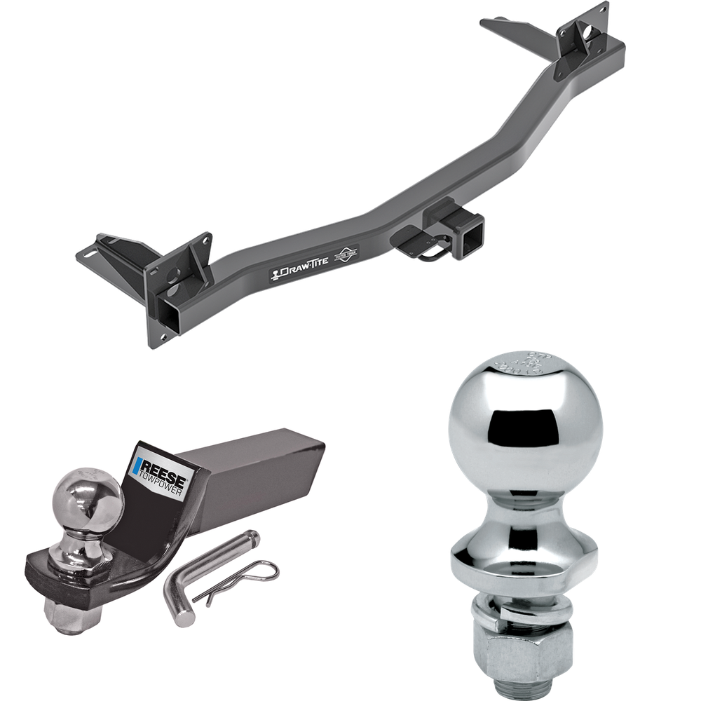 Fits 2018-2023 Chevrolet Traverse Trailer Hitch Tow PKG w/ Starter Kit Ball Mount w/ 2" Drop & 2" Ball + 1-7/8" Ball By Draw-Tite