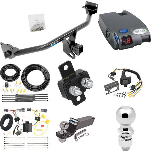 Fits 2016-2018 Hyundai Tucson Trailer Hitch Tow PKG w/ Tekonsha Primus IQ Brake Control + 7-Way RV Wiring + 2" & 2-5/16" Ball & Drop Mount By Reese Towpower