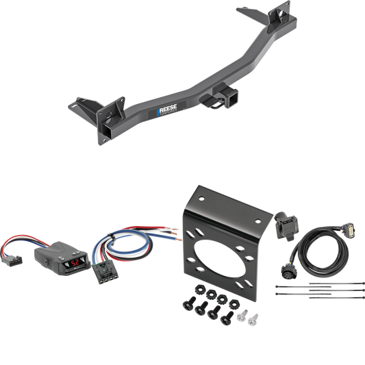 Fits 2018-2023 Chevrolet Traverse Trailer Hitch Tow PKG w/ Tekonsha Brakeman IV Brake Control + Generic BC Wiring Adapter + 7-Way RV Wiring By Reese Towpower