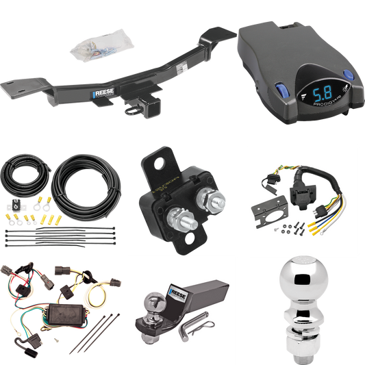 Fits 2005-2009 Hyundai Tucson Trailer Hitch Tow PKG w/ Tekonsha Prodigy P2 Brake Control + 7-Way RV Wiring + 2" & 2-5/16" Ball & Drop Mount By Reese Towpower