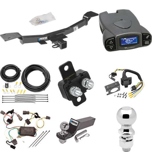 Fits 2005-2009 Hyundai Tucson Trailer Hitch Tow PKG w/ Tekonsha Prodigy P3 Brake Control + 7-Way RV Wiring + 2" & 2-5/16" Ball & Drop Mount By Reese Towpower