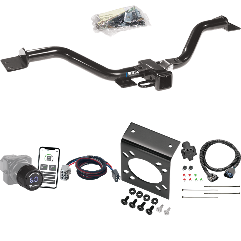 Se adapta al paquete de enganche de remolque Chevrolet Traverse 2013-2017 con control de freno inalámbrico Bluetooth Tekonsha Prodigy iD + adaptador BC Plug &amp; Play + cableado RV de 7 vías de Reese Towpower