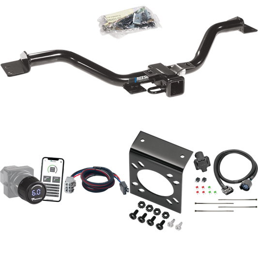 Se adapta al paquete de enganche de remolque Chevrolet Traverse 2013-2017 con control de freno inalámbrico Bluetooth Tekonsha Prodigy iD + adaptador BC Plug &amp; Play + cableado RV de 7 vías de Reese Towpower