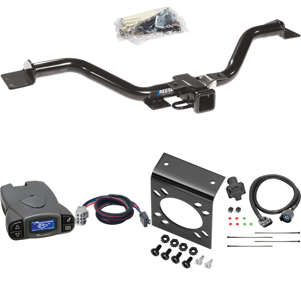 Fits 2013-2016 GMC Acadia Trailer Hitch Tow PKG w/ Tekonsha Prodigy P3 Brake Control + Plug & Play BC Adapter + 7-Way RV Wiring By Reese Towpower