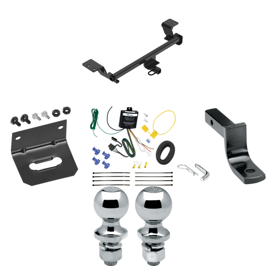 Fits 2020-2022 Toyota Prius Trailer Hitch Tow PKG w/ 4-Flat Wiring Harness + Draw-Bar + 1-7/8" + 2" Ball + Wiring Bracket (Excludes: w/Plug-In Model Models) By Reese Towpower