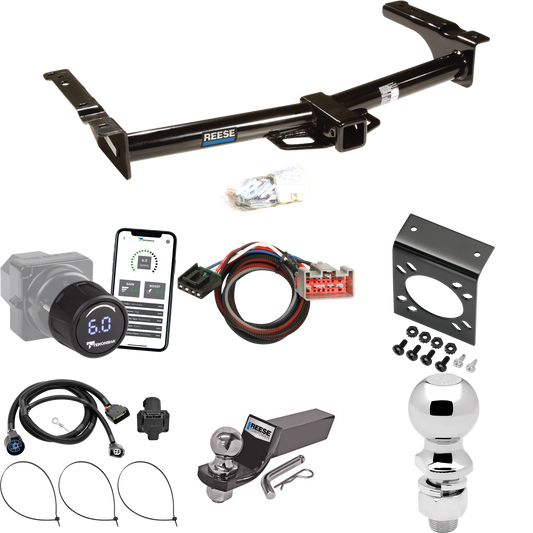Fits 2009-2012 Ford E-350 Econoline Super Duty Trailer Hitch Tow PKG w/ Tekonsha Prodigy iD Bluetooth Wireless Brake Control + Plug & Play BC Adapter + 7-Way RV Wiring + 2" & 2-5/16" Ball & Drop Mount (For (Prepped Class II Tow Package) Models) By Re