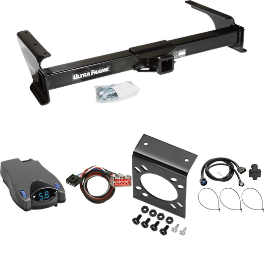 Fits 2009-2012 Ford E-250 Econoline Trailer Hitch Tow PKG w/ Tekonsha Prodigy P2 Brake Control + Plug & Play BC Adapter + 7-Way RV Wiring (For (Prepped Class II Tow Package) Models) By Draw-Tite