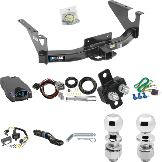 Fits 2013-2014 RAM 1500 Trailer Hitch Tow PKG w/ Tekonsha Prodigy P2 Brake Control + Plug & Play BC Adapter + 7-Way RV Wiring + 2" & 2-5/16" Ball & Drop Mount By Reese Towpower