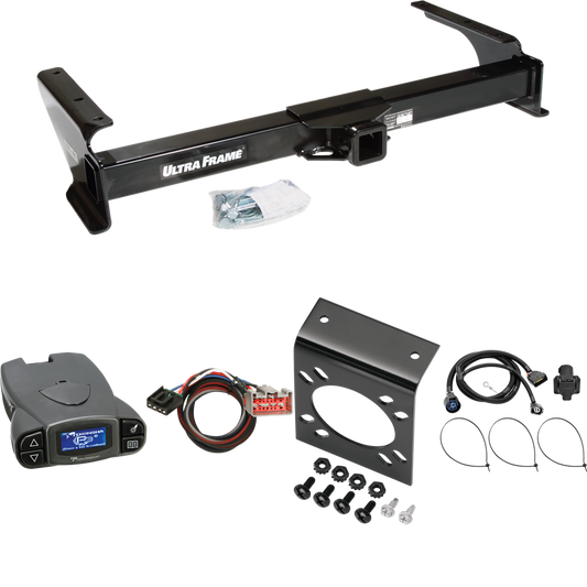 Fits 2009-2012 Ford E-350 Econoline Super Duty Trailer Hitch Tow PKG w/ Tekonsha Prodigy P3 Brake Control + Plug & Play BC Adapter + 7-Way RV Wiring (For (Prepped Class II Tow Package) Models) By Draw-Tite