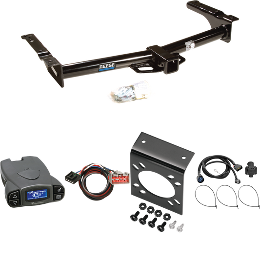 Fits 2009-2012 Ford E-150 Econoline Trailer Hitch Tow PKG w/ Tekonsha Prodigy P3 Brake Control + Plug & Play BC Adapter + 7-Way RV Wiring (For (Prepped Class II Tow Package) Models) By Reese Towpower