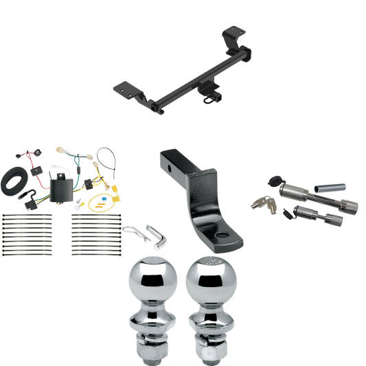 Fits 2016-2019 Toyota Prius Trailer Hitch Tow PKG w/ 4-Flat Wiring Harness + Draw-Bar + 1-7/8" + 2" Ball + Dual Hitch & Coupler Locks (Excludes: w/Plug-In Model Models) By Reese Towpower