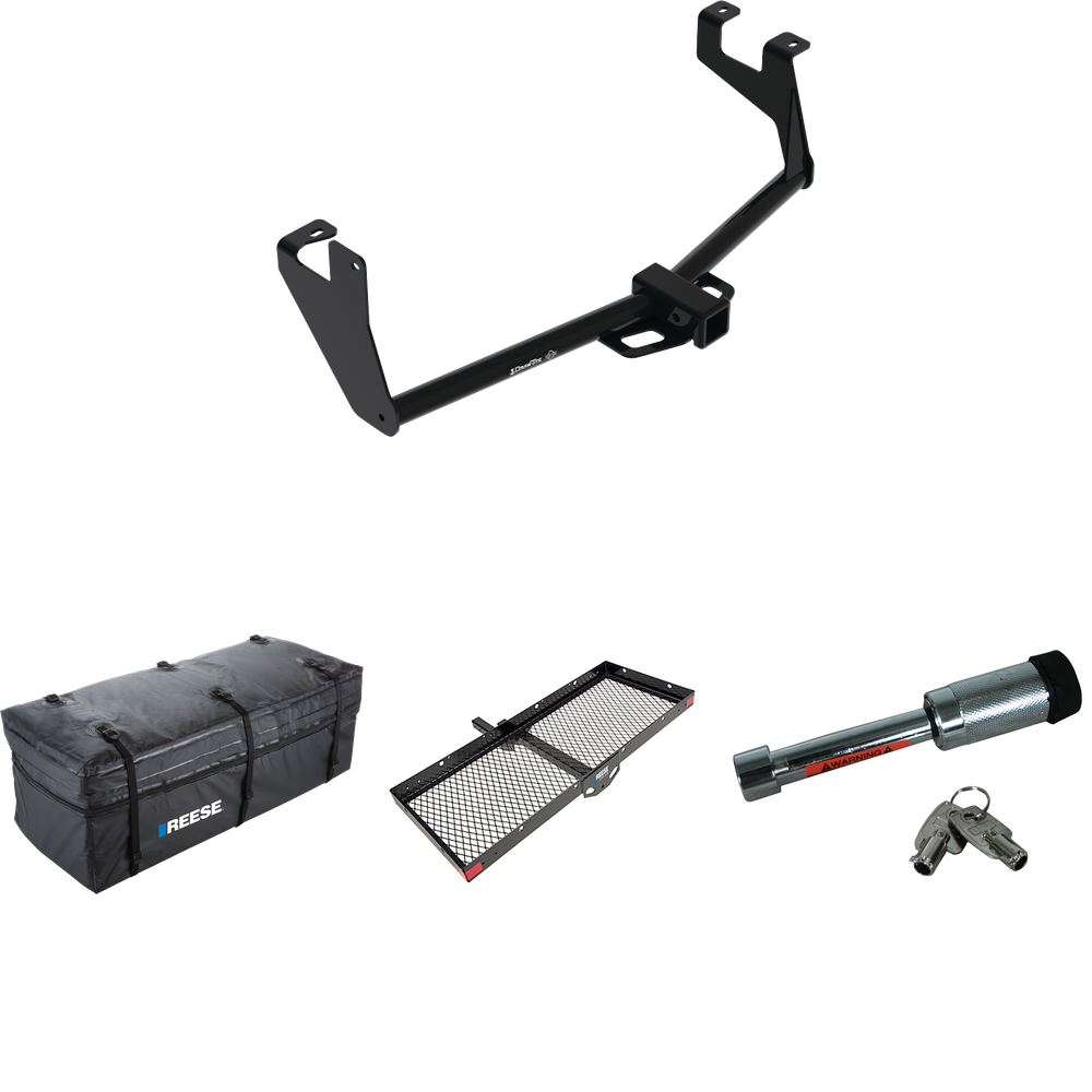 Fits 2013-2016 Buick Encore Trailer Hitch Tow PKG w/ 48" x 20" Cargo Carrier + Cargo Bag + Hitch Lock By Draw-Tite