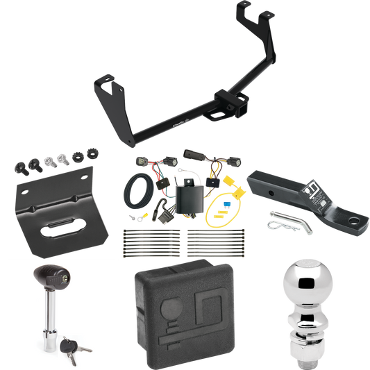 Fits 2017-2023 Buick Encore Trailer Hitch Tow PKG w/ 4-Flat Wiring + Ball Mount w/ 2" Drop + 2-5/16" Ball + Wiring Bracket + Hitch Lock + Hitch Cover (Excludes: Encore GX Models) By Draw-Tite