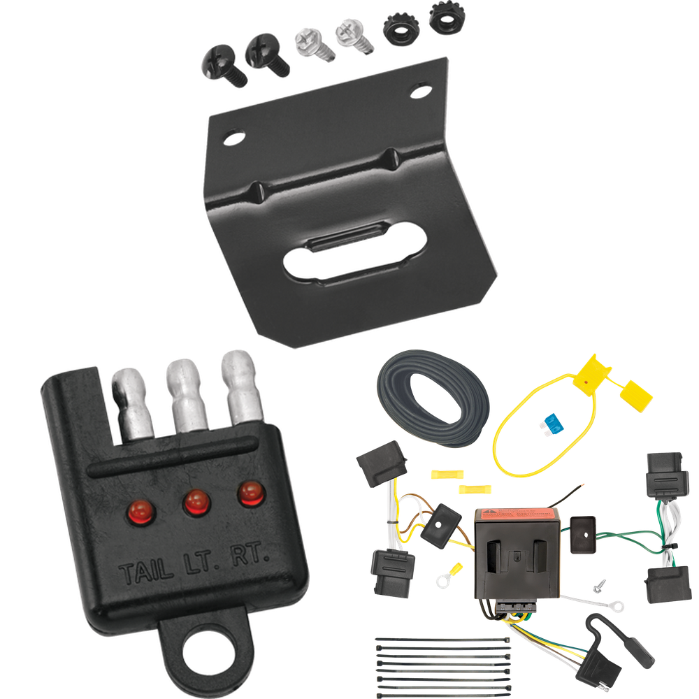 Se adapta al arnés de cableado del remolque del extremo del vehículo de 4 planos Ford E-250 Econoline 2009-2012 + soporte de cableado + probador de cableado de Tekonsha