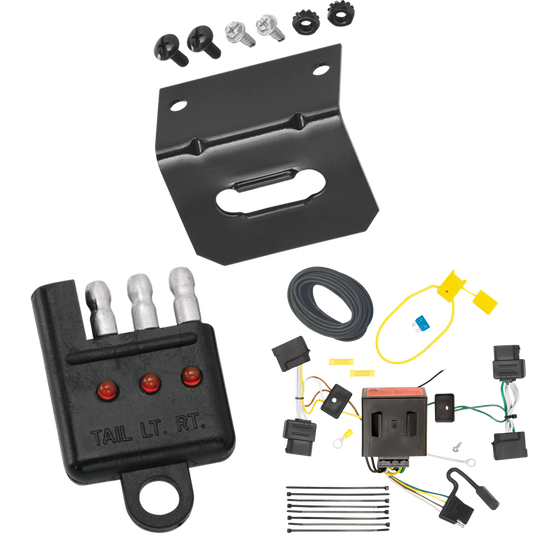 Se adapta al arnés de cableado del remolque del extremo del vehículo de 4 planos Ford E-250 Econoline 2009-2012 + soporte de cableado + probador de cableado de Tekonsha