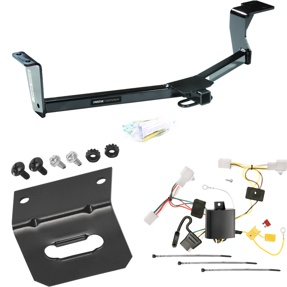 Se adapta al paquete de remolque de enganche de remolque Toyota Prius 2010-2023 con arnés de cableado plano de 4 + soporte (excluye: con modelos enchufables) de Reese Towpower