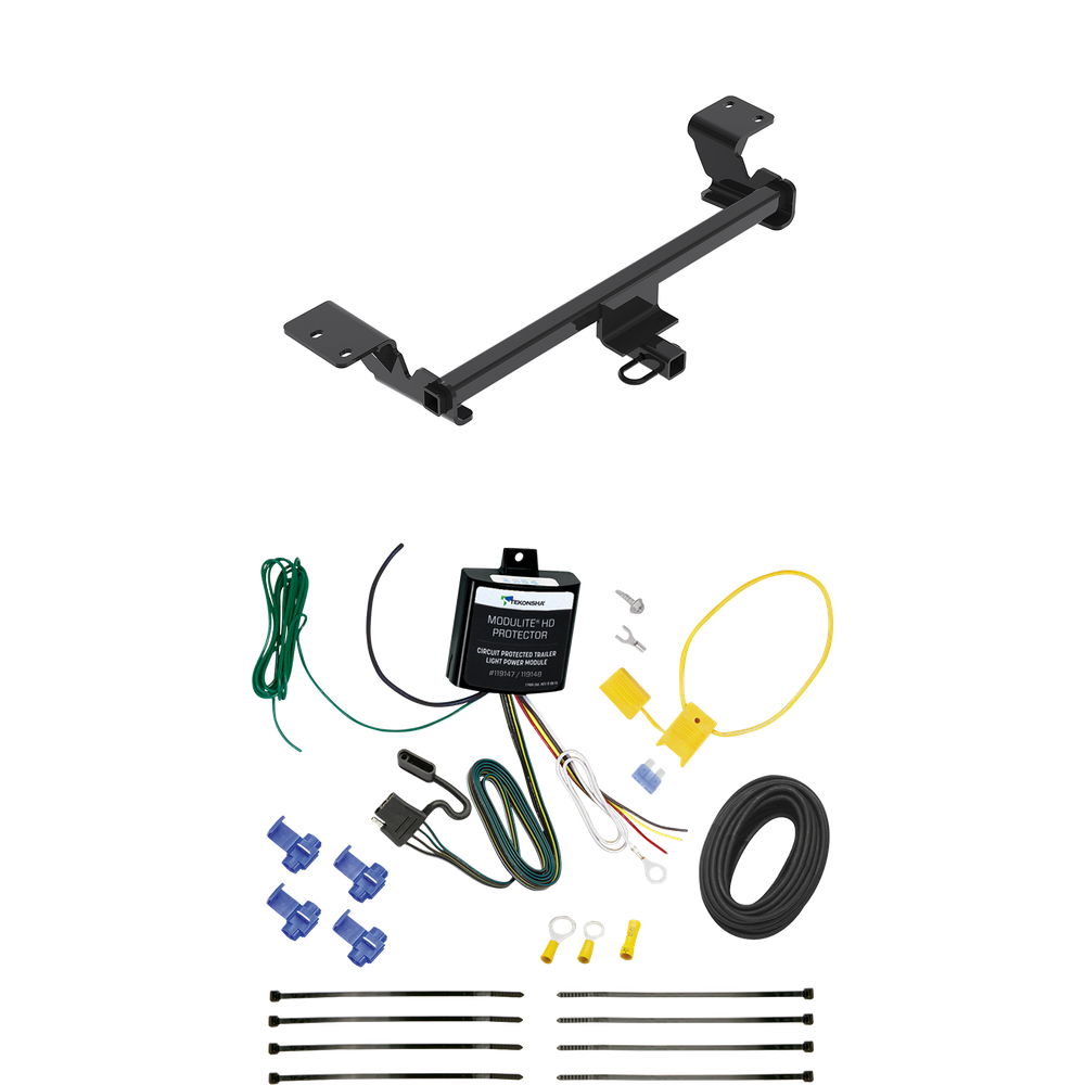 Fits 2020-2022 Toyota Prius Trailer Hitch Tow PKG w/ 4-Flat Wiring Harness (Excludes: w/Plug-In Model Models) By Reese Towpower