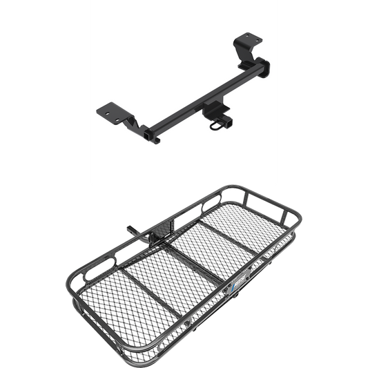 Fits 2010-2022 Toyota Prius Trailer Hitch Tow PKG w/ 48" x 20" Cargo Carrier Rack (Excludes: w/Plug-In Model Models) By Reese Towpower